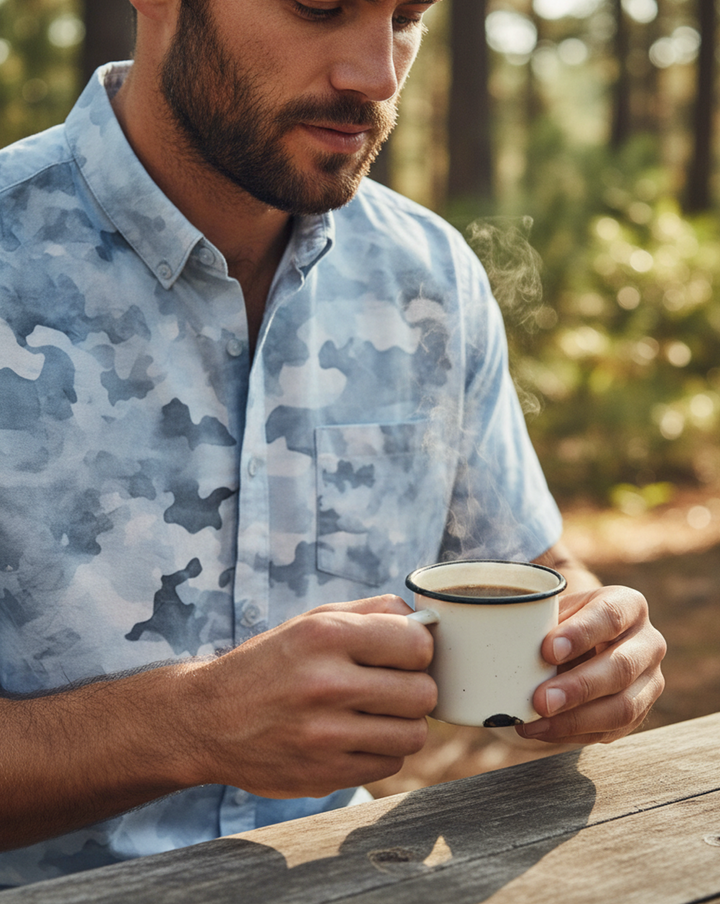Cloud Camo Button Down