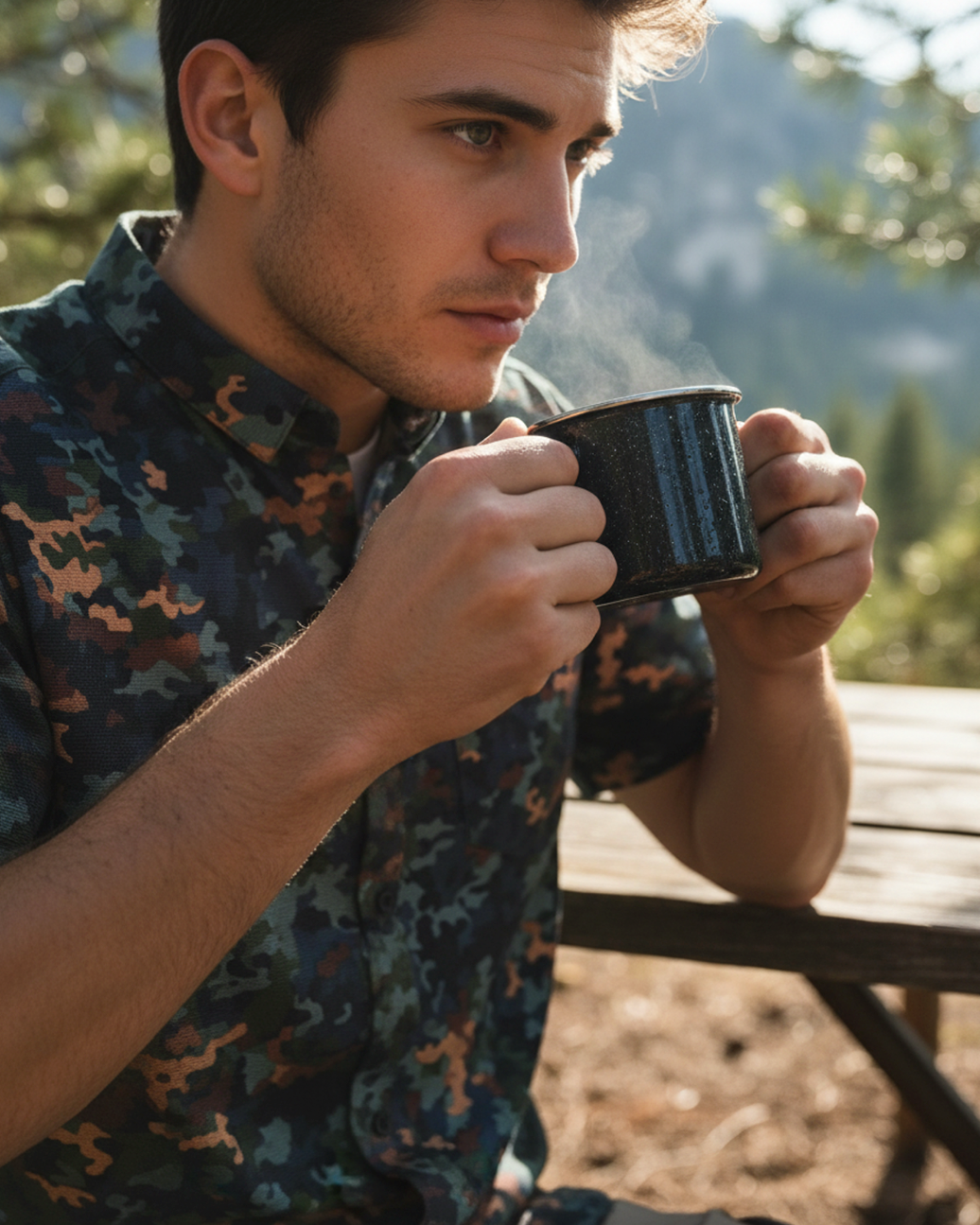 Pebbles camo Mens Button Down Main image